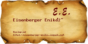 Eisenberger Enikő névjegykártya